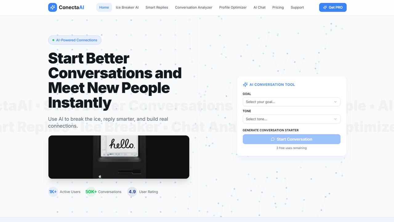 ConectaAI — AI Chat for Better Conversations template preview