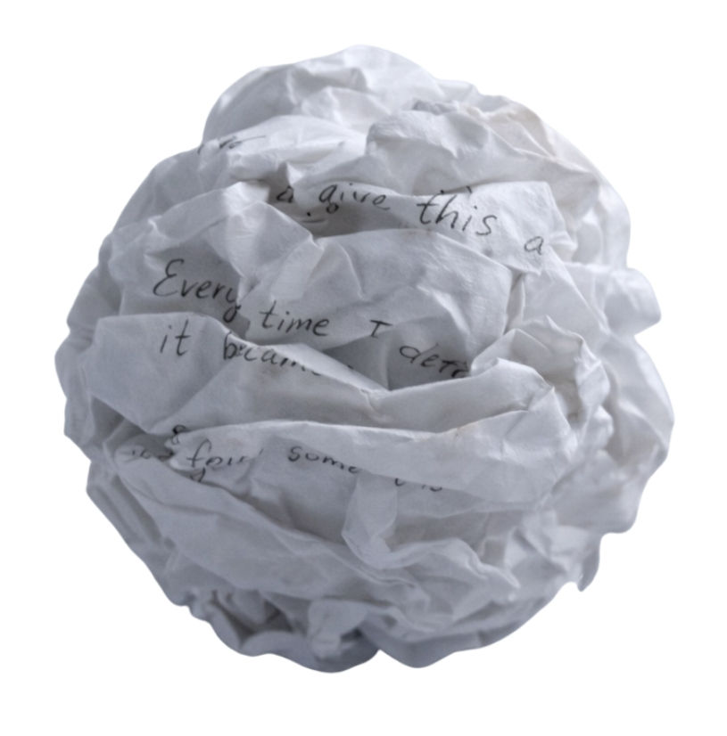 A crumpled letter