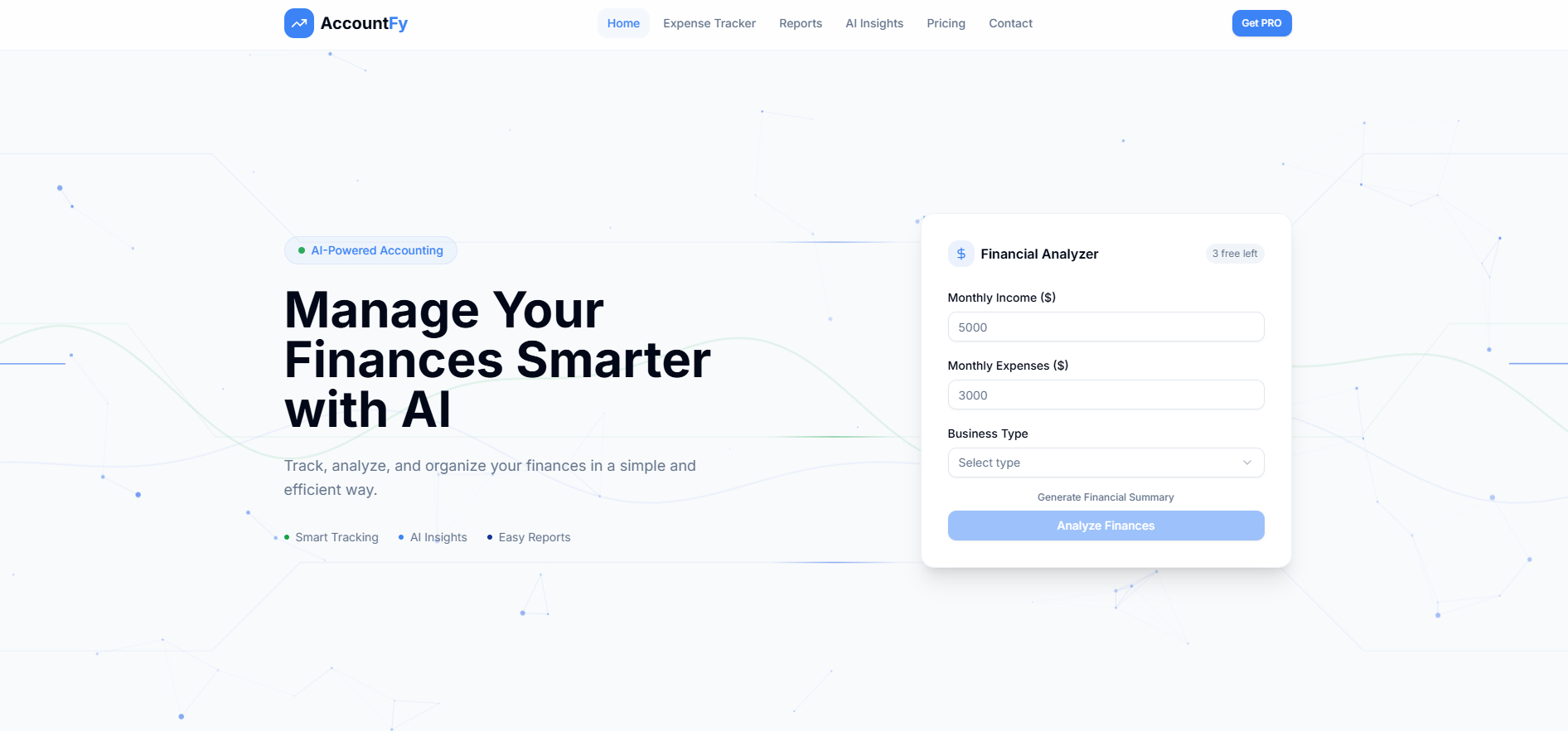 AccountFy — AI Accounting for Small Businesses  template preview