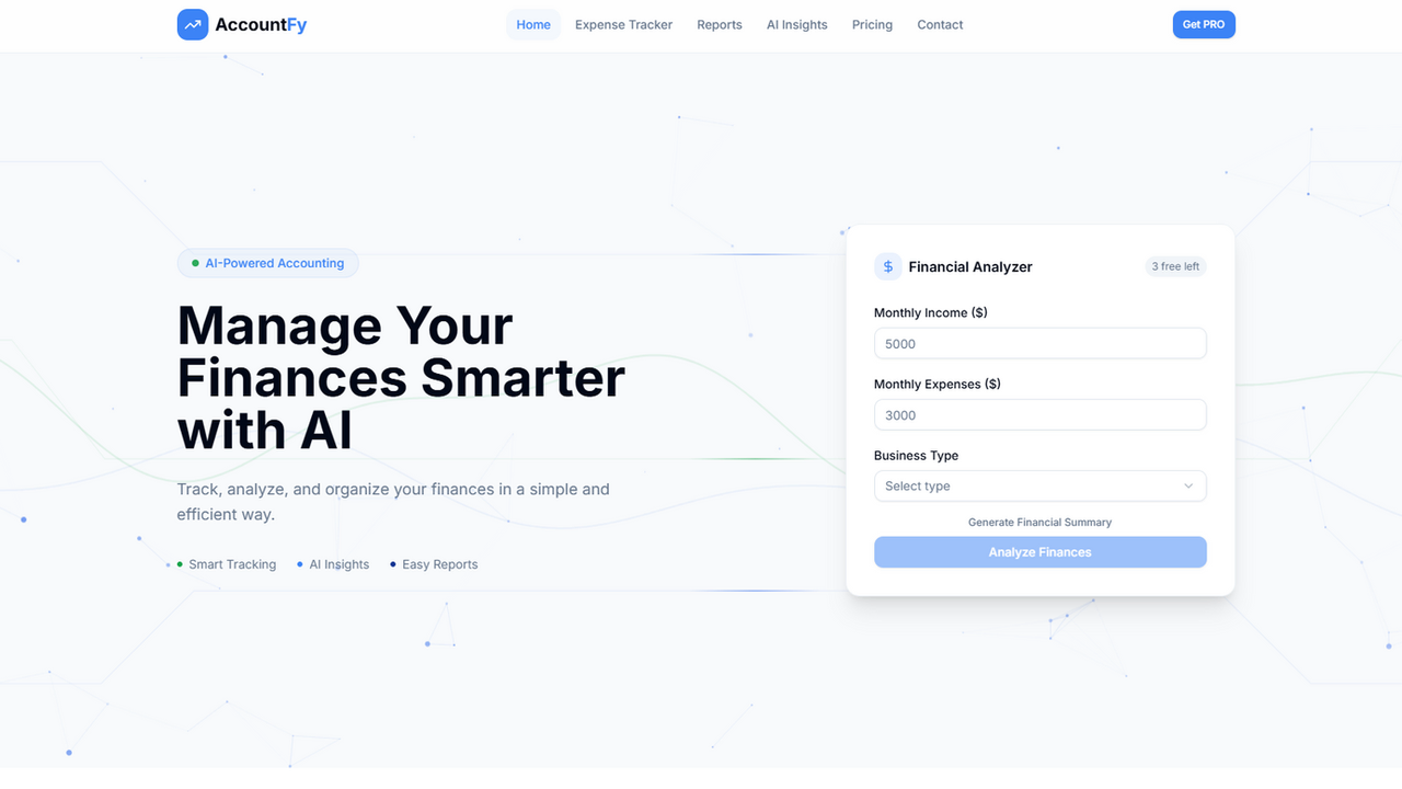 AccountFy — AI Accounting for Small Businesses  template preview