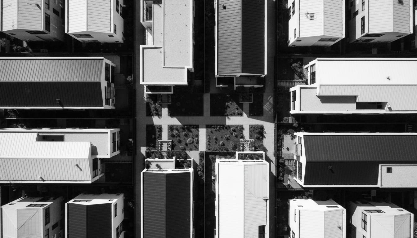 Aerial view of Melbourne residential properties