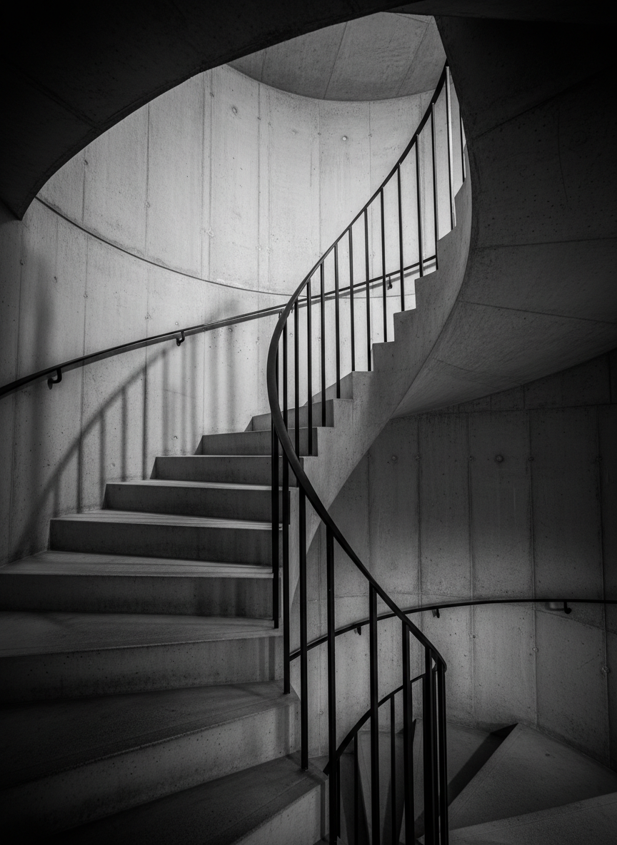 Modern concrete staircase architecture