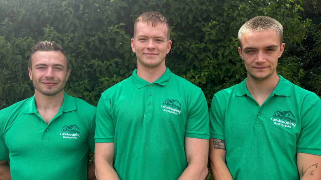 The Landscaping Basingstoke team of local landscapers on site in Basingstoke, Hampshire