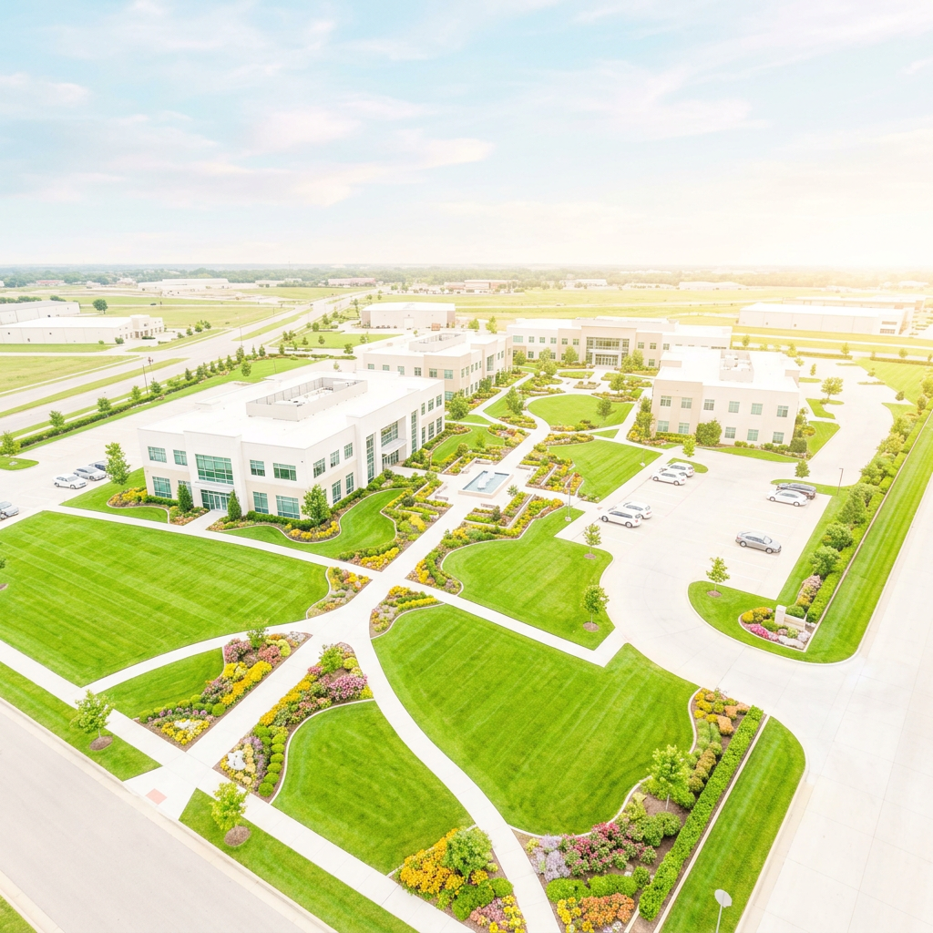 Beautifully maintained commercial landscape