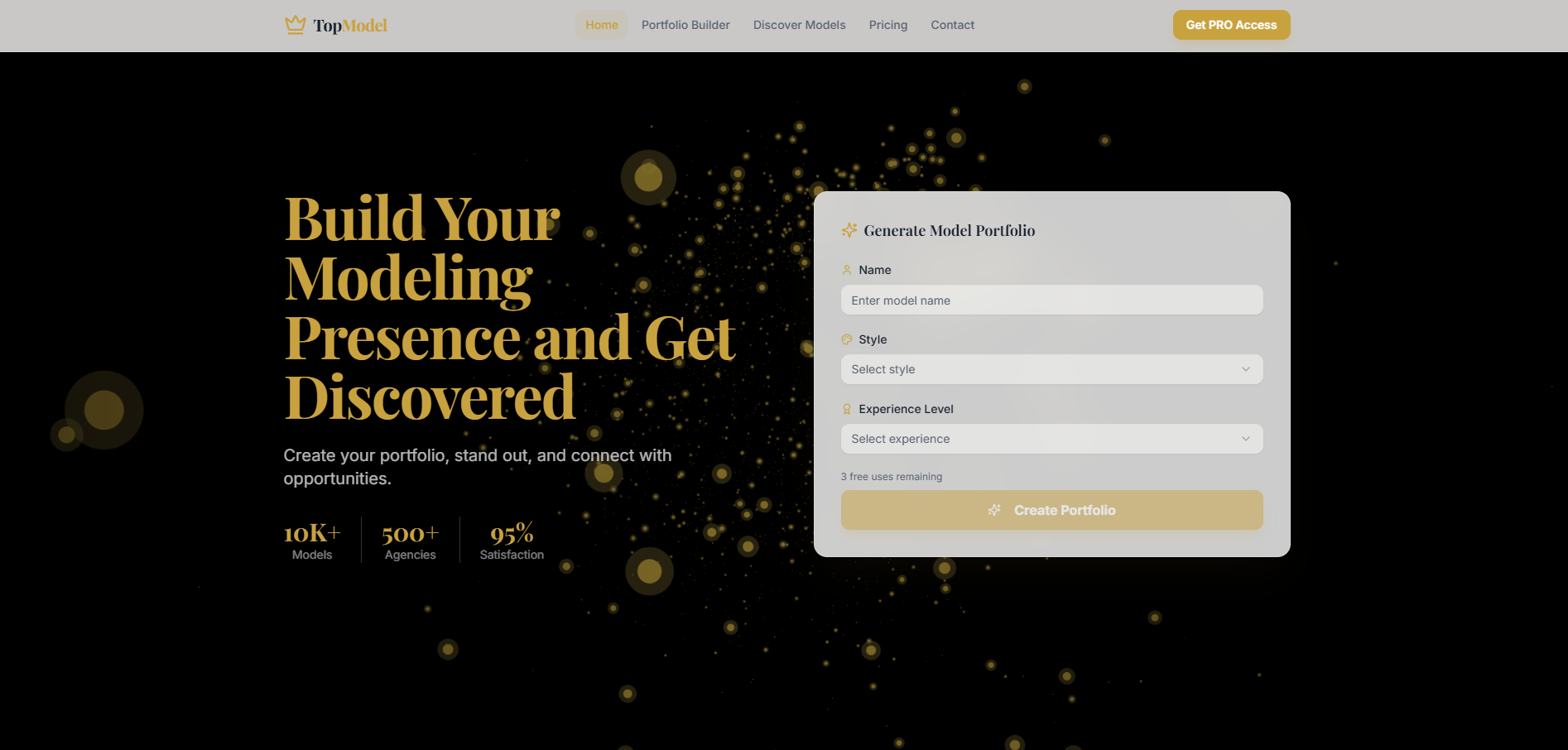 TopModel — AI Platform for Model Portfolios template preview
