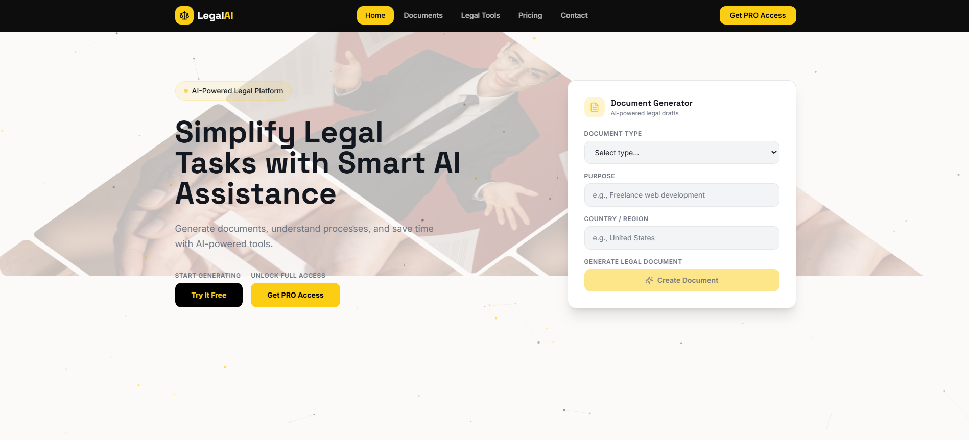 LegalAI — AI Tool for Legal Documents template preview