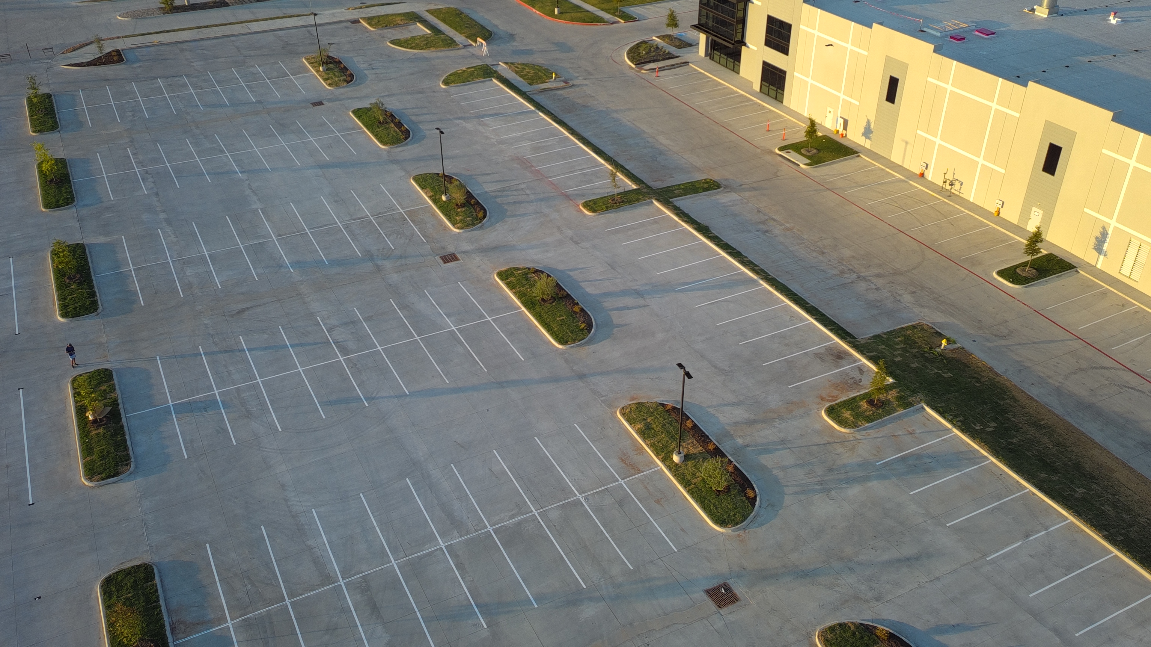 Aerial parking lot view
