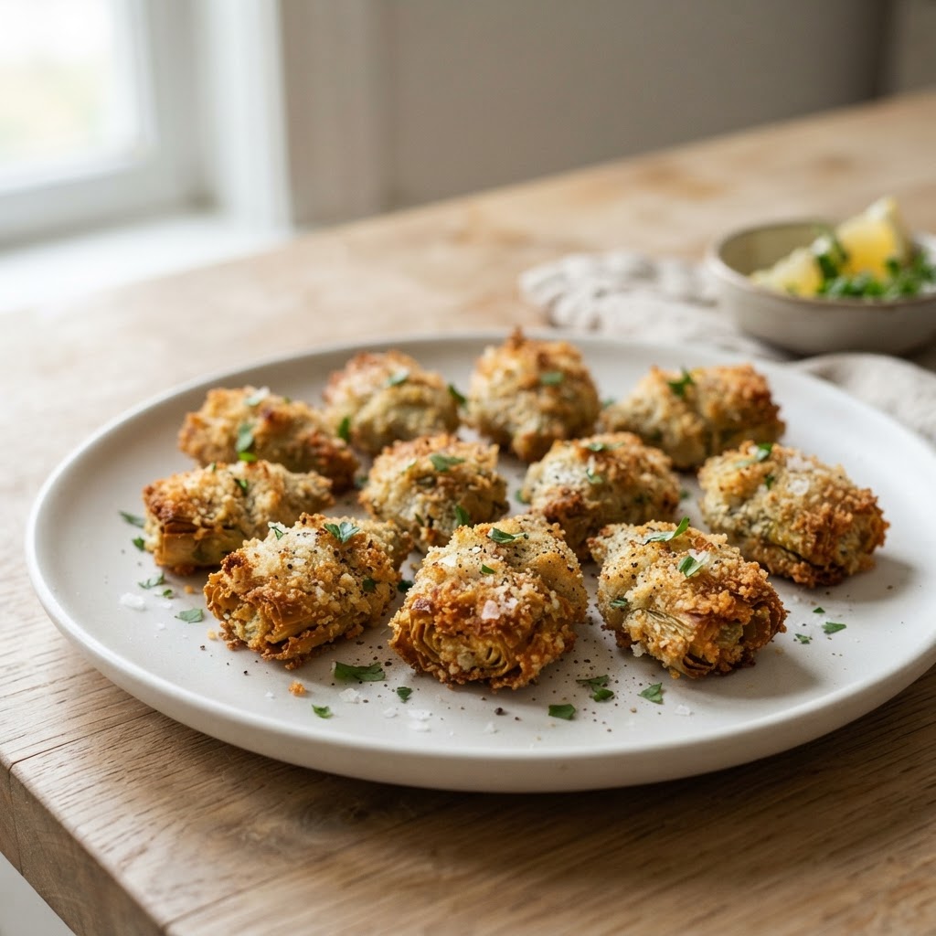 Parmesan-Crusted Artichoke Heart Bites