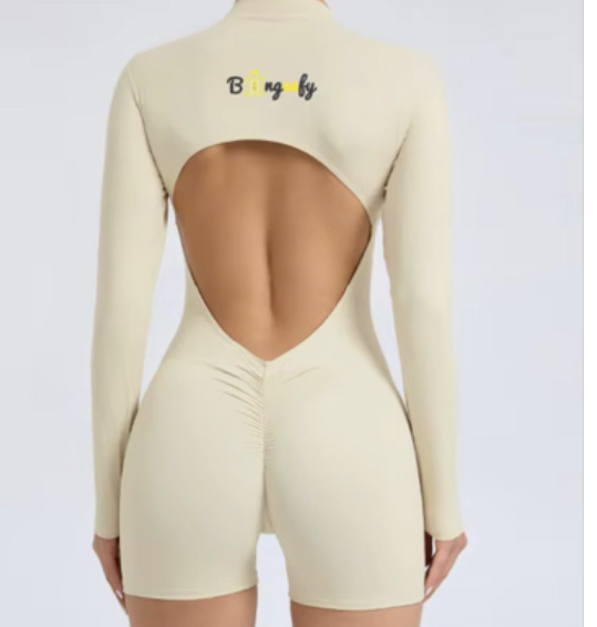 Cream Bingeefy Romper