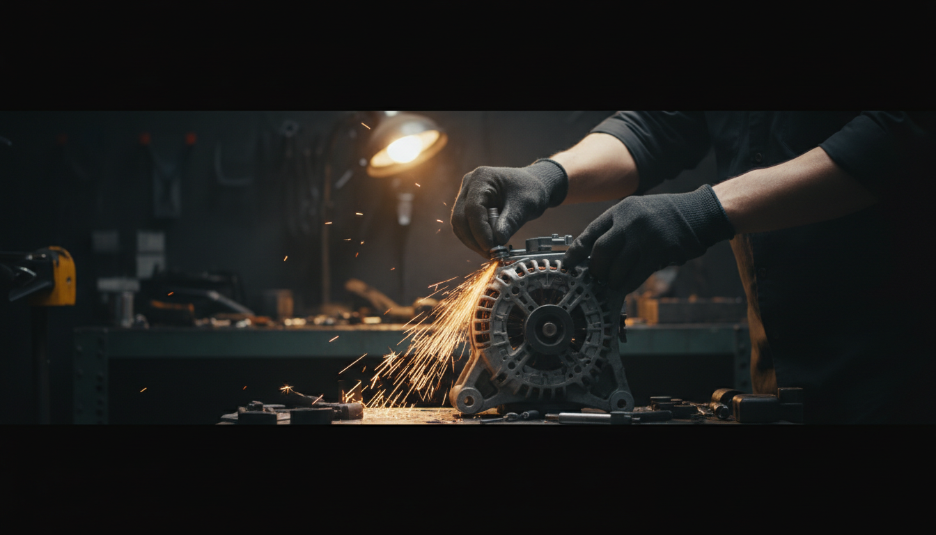 Alternator being rebuilt by hand at AZ Alternator and Starter Inc. Hamilton ON