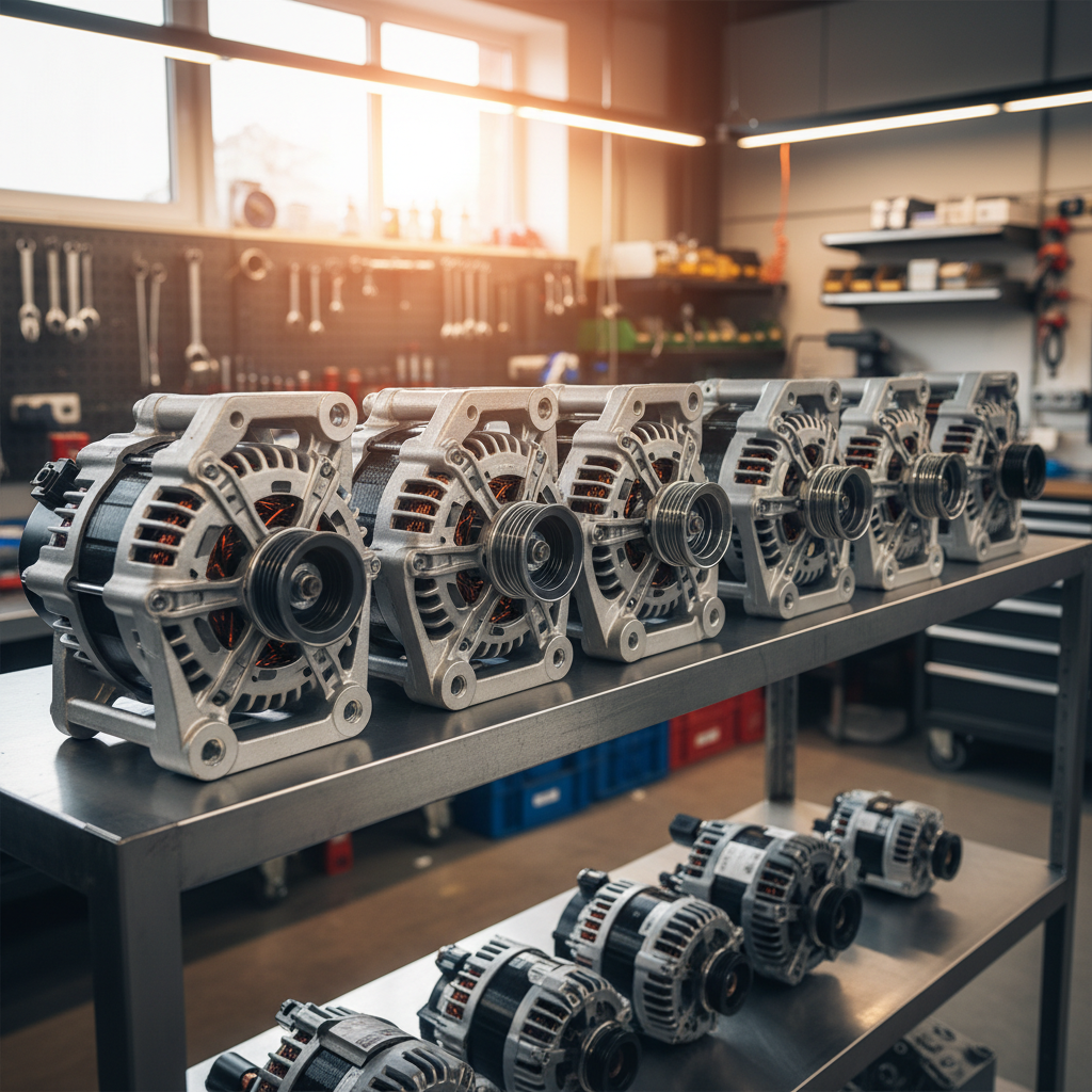 Rebuilt alternators on shelf