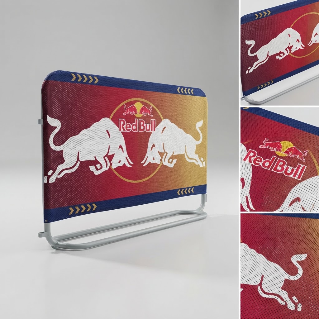 Red Bull branded Police Met Barrier Jacket showing high-quality print detail.