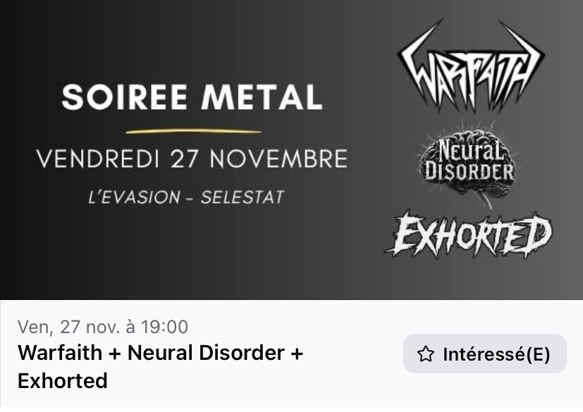SOIRÉE METAL — Vendredi 27 Novembre à Sélestat