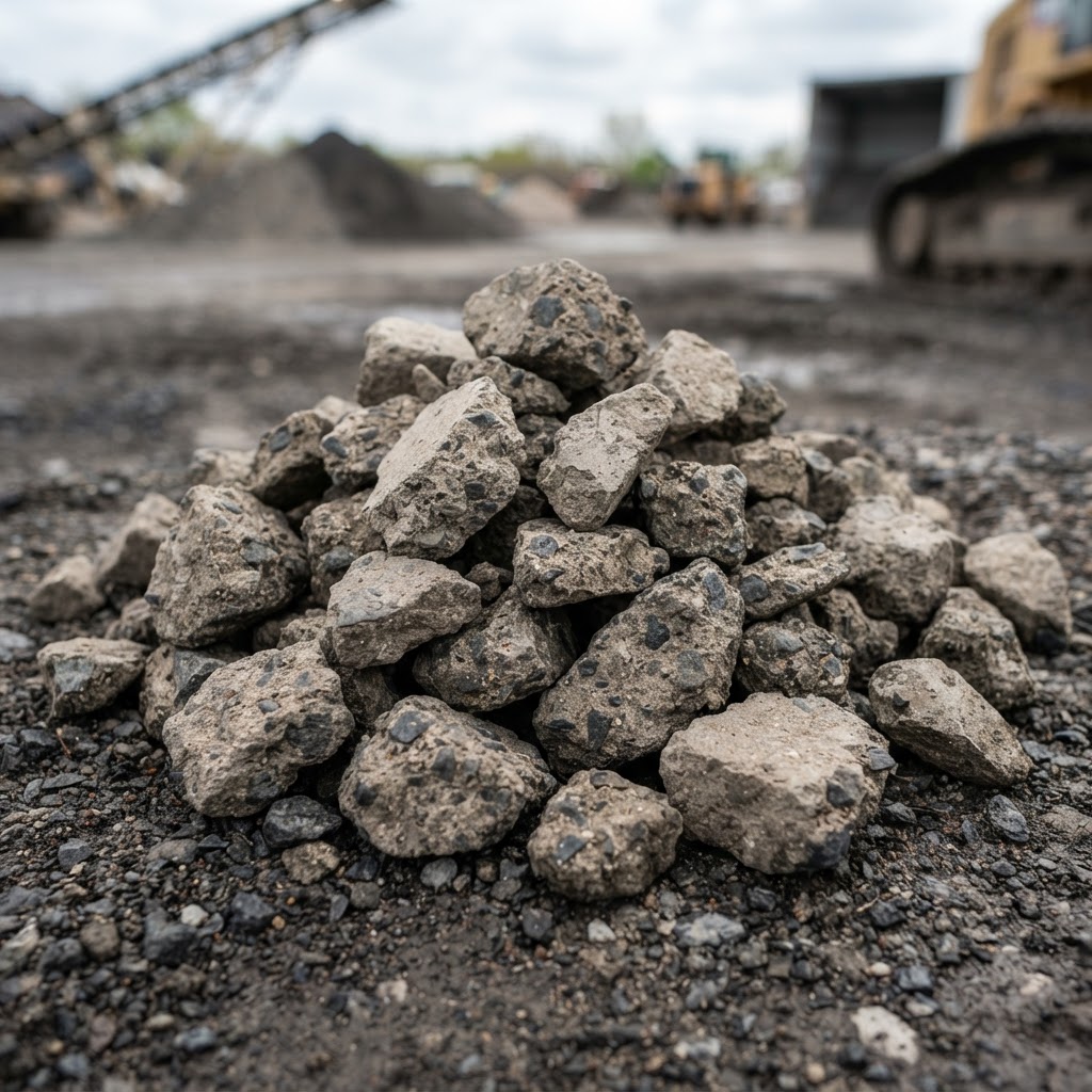 1 1/2" x 3/4" Recycled Concrete Rock material photo