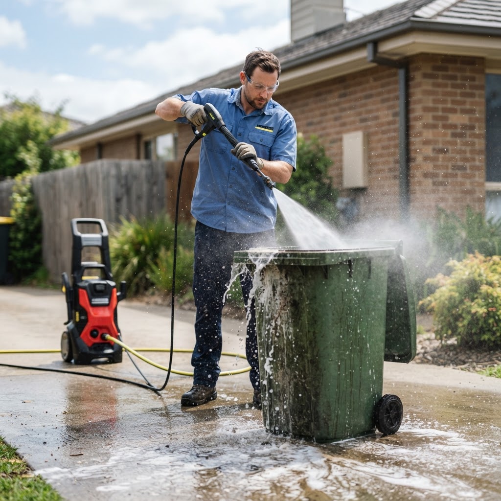 Trash bin cleaning