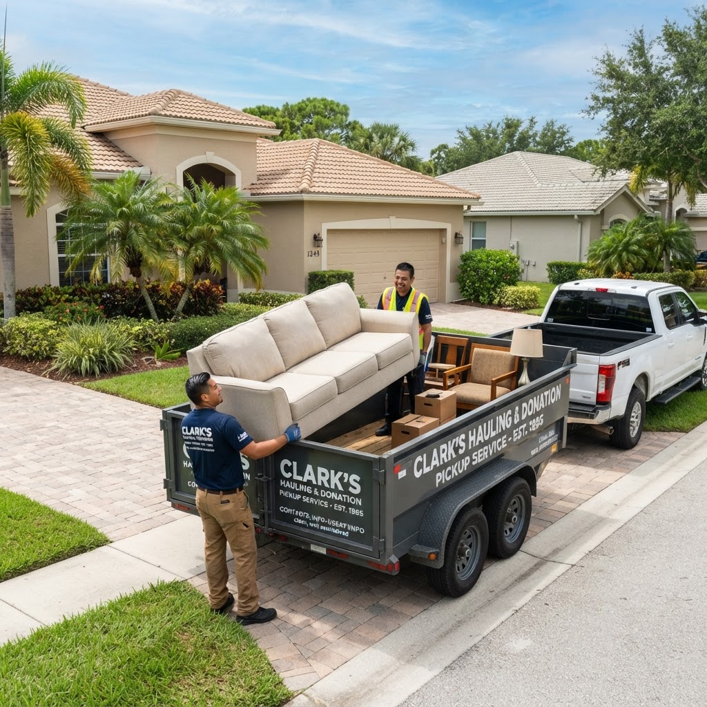 Furniture being loaded for donation pickup in St. Lucie County