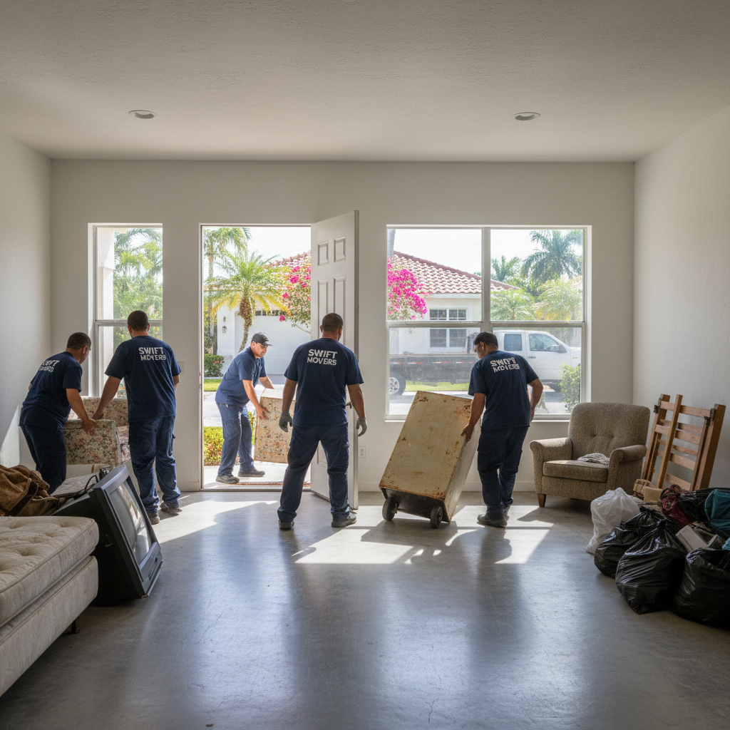 Cleanout crew removing items from a property