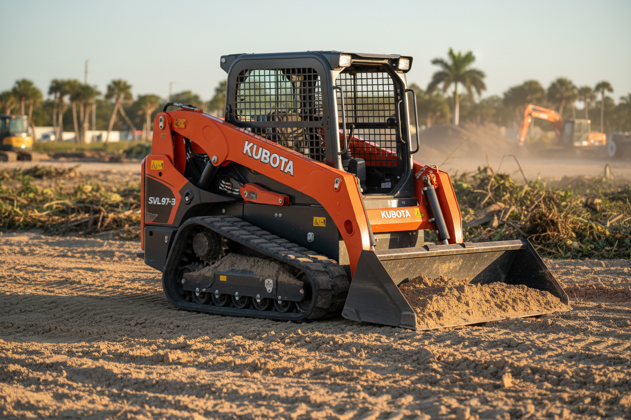 Kubota SVL97-3 compact track loader on Florida job site