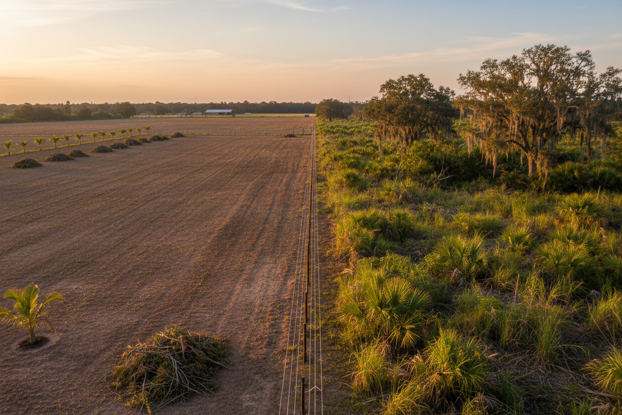 Land clearing on Florida acreage property