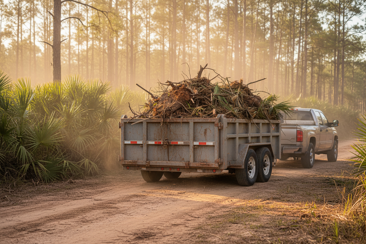 Dump trailer for debris hauling