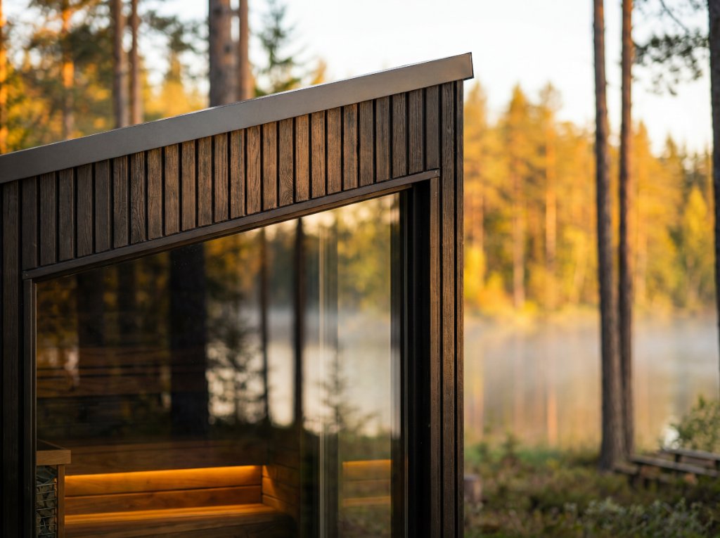 LYKKE FJELL Kolekcja – praktiske badstuer med skråtak