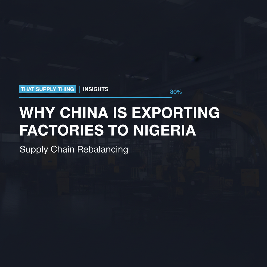 China exporting manufacturing capability to Nigeria — global supply chain rebalancing