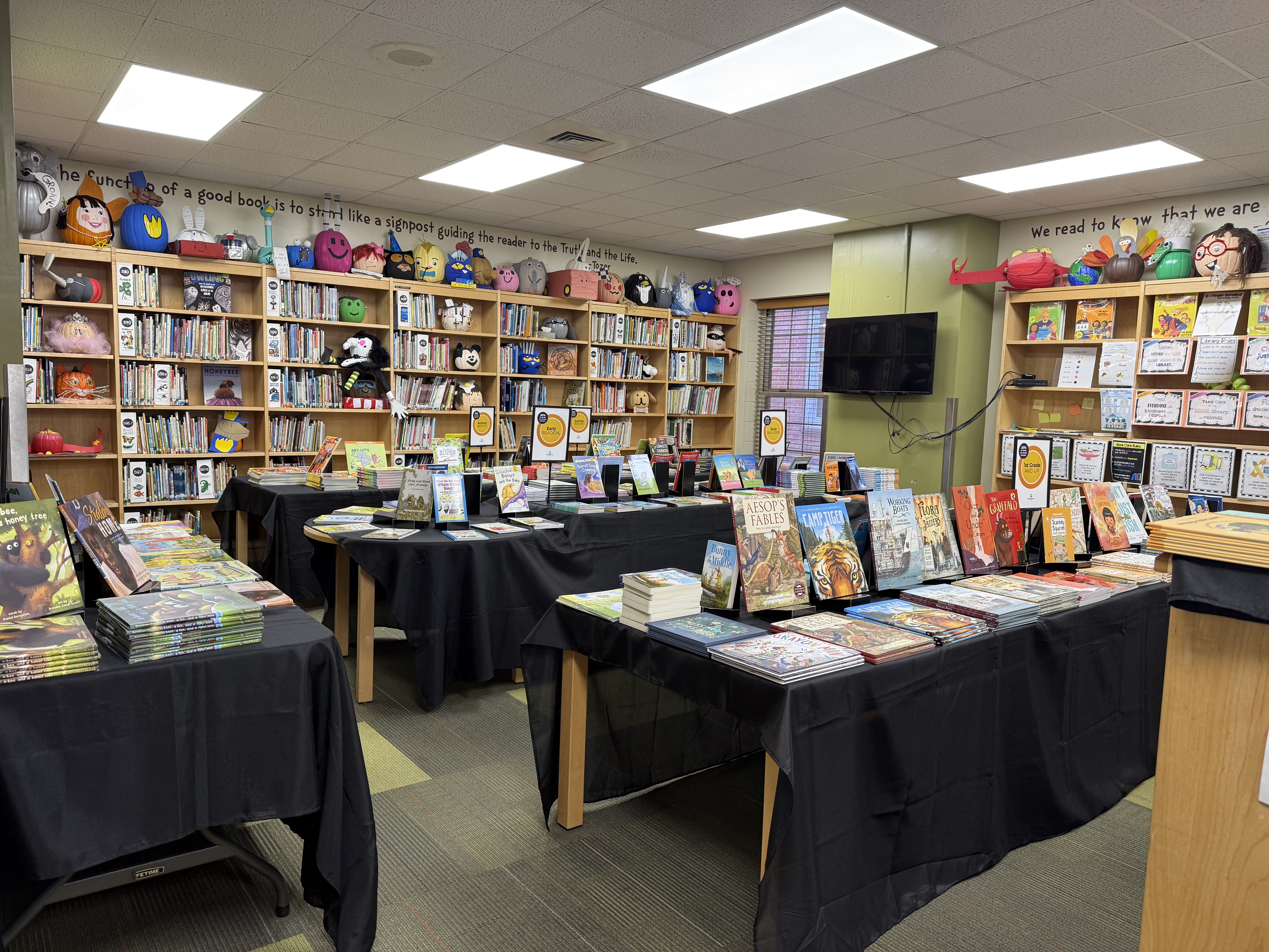 School library with students