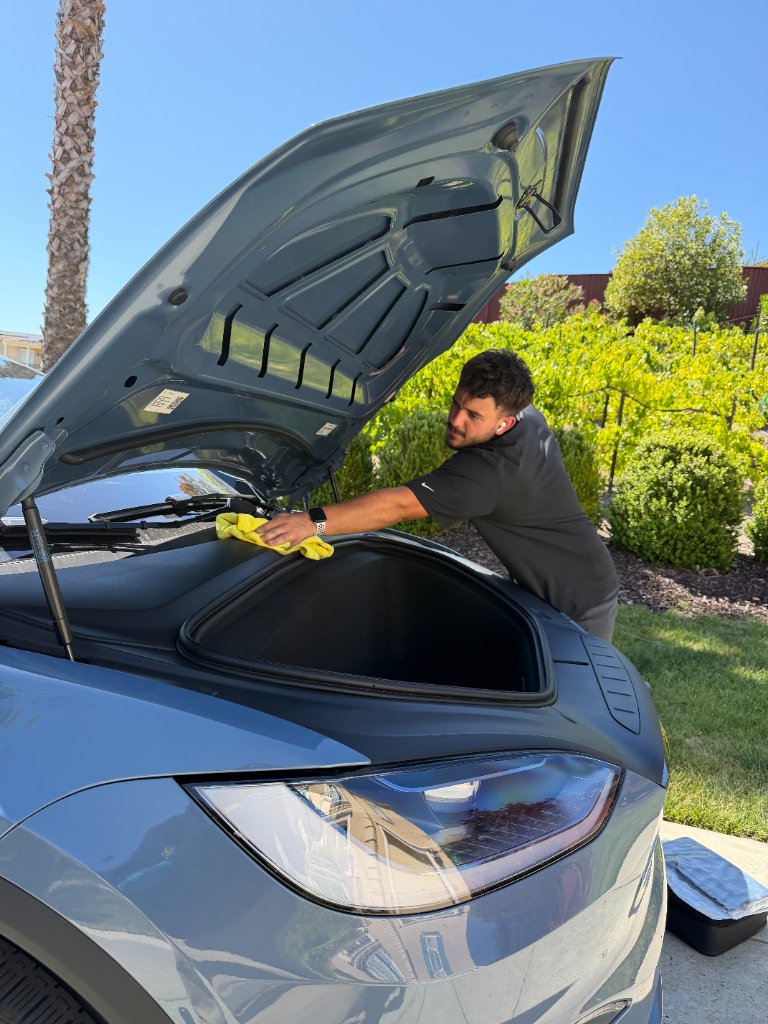 Tesla · Frunk & Panel Detail — Exterior Detail by Precision Shine Detailing in Tri-Valley