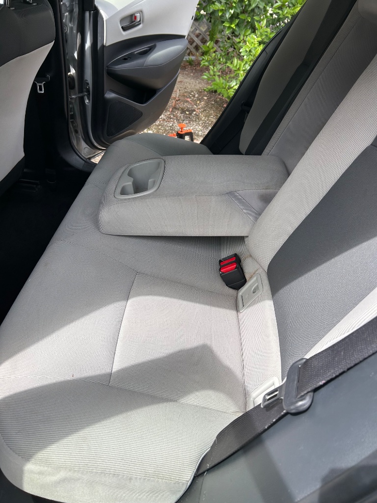 Rear seat shampoo & reset, after cleaning in San Ramon