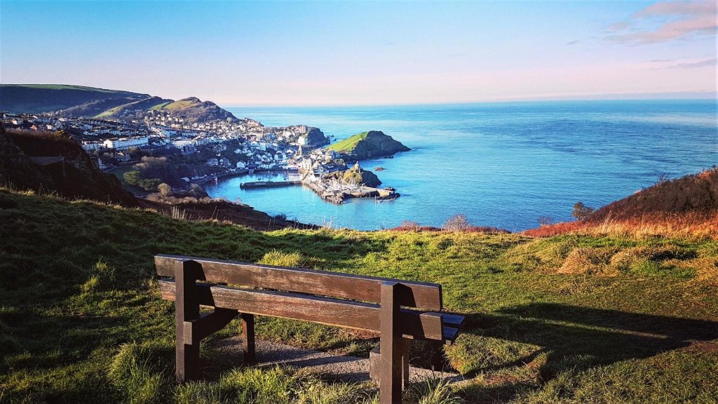 Dramatic coastal cliff walk along the North Devon coastline near Ilfracombe