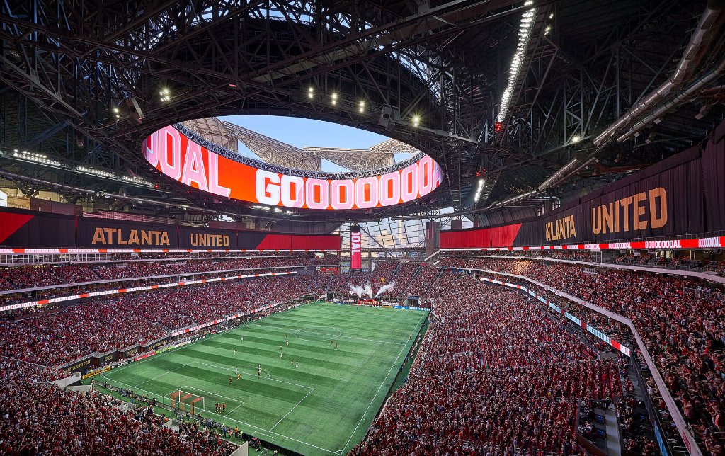 Atlanta United FC at Mercedes-Benz Stadium goal celebration