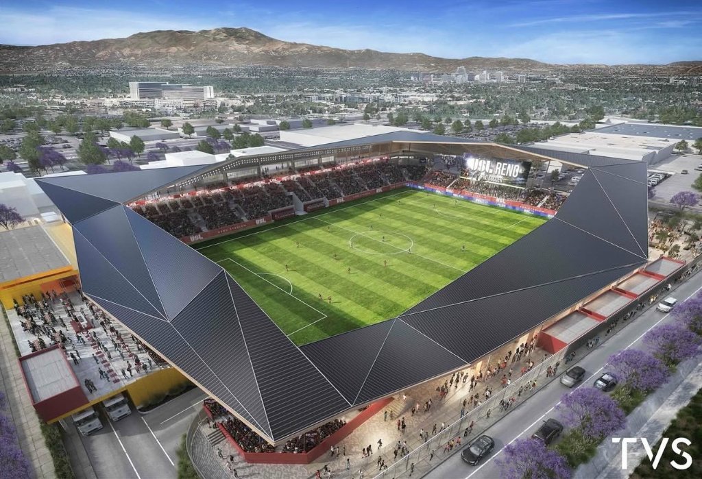 Reno Stadium aerial overview rendering