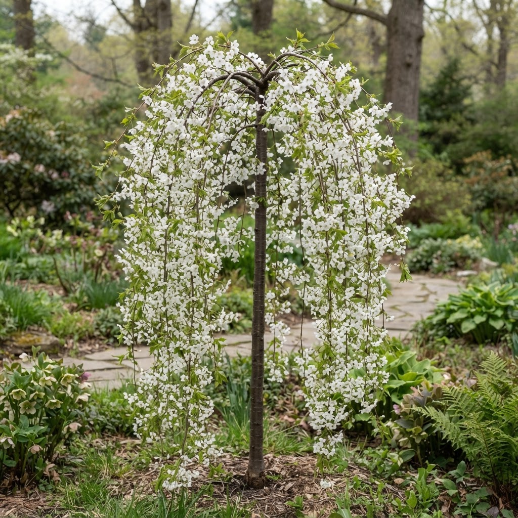 Snow Fountains Weeping Cherry #25 1.5" cal