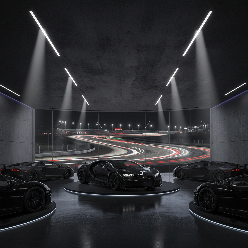 Black Hypercar Showroom