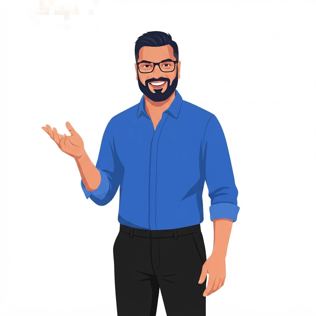 Vector-Casual-Friendly-Presentation-WhiteBg-BlueShirt - Sufi Khan Sulaiman