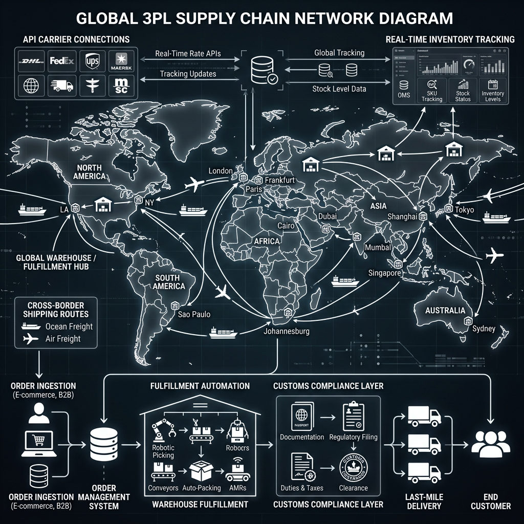 Global 3PL Network & Cross-Border Warehousing diagram 1