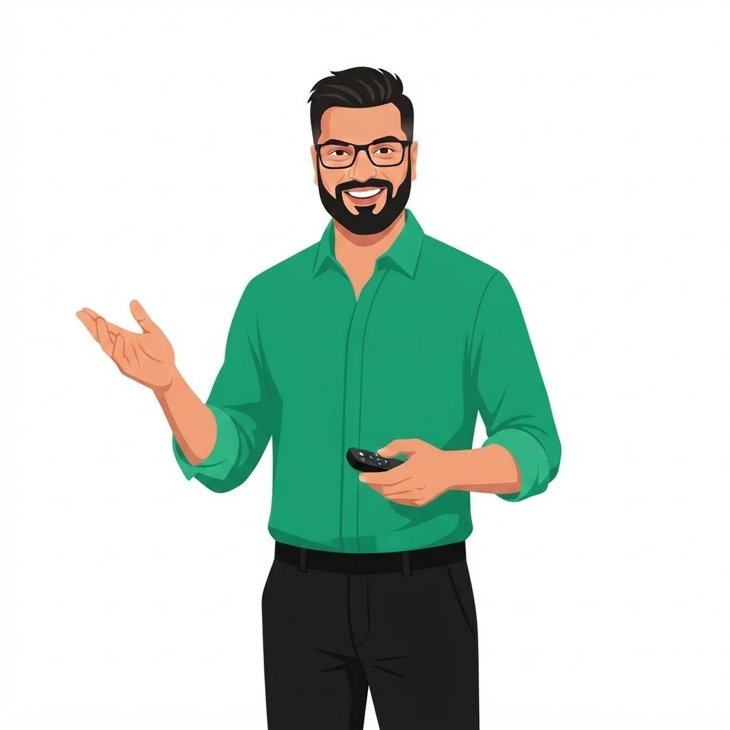 Vector-Casual-Friendly-Presentation-WhiteBg-GreenShirt - Sufi Khan Sulaiman