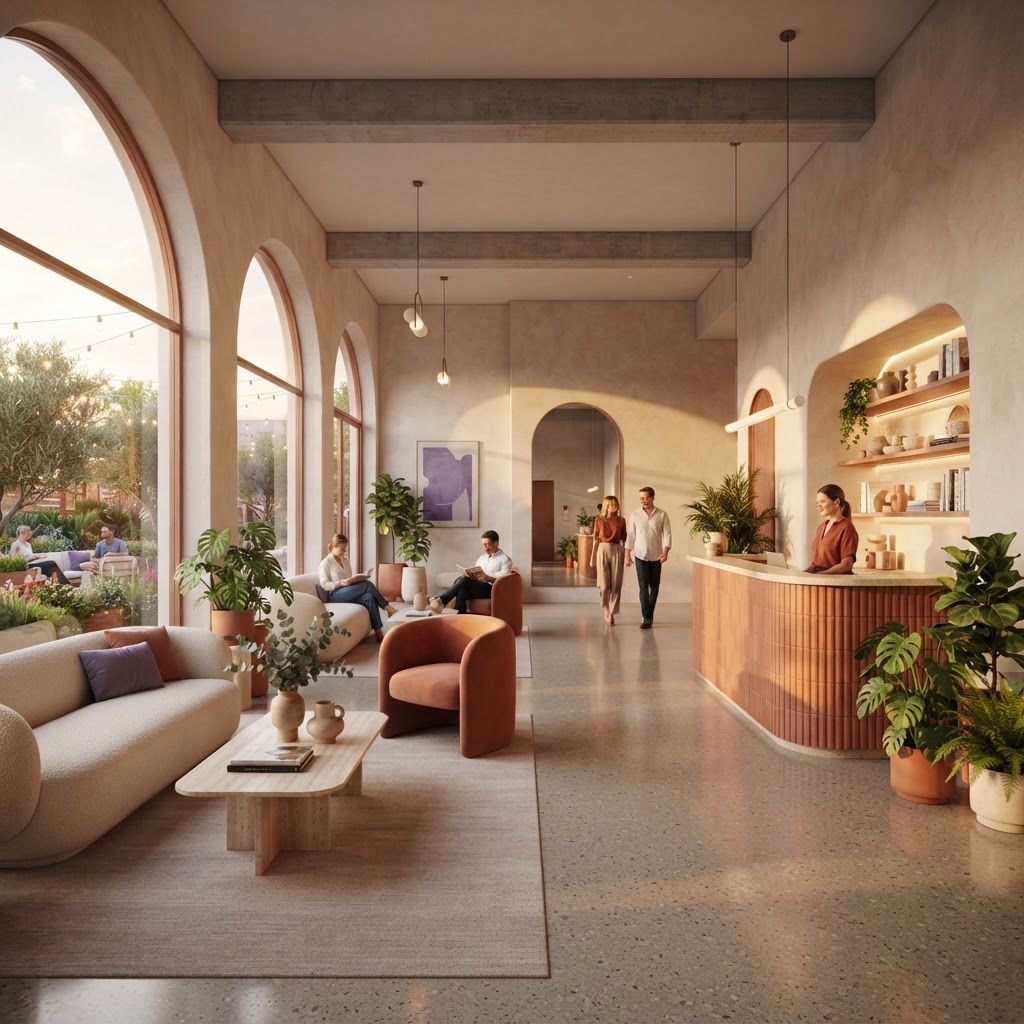 Boutique hotel lobby