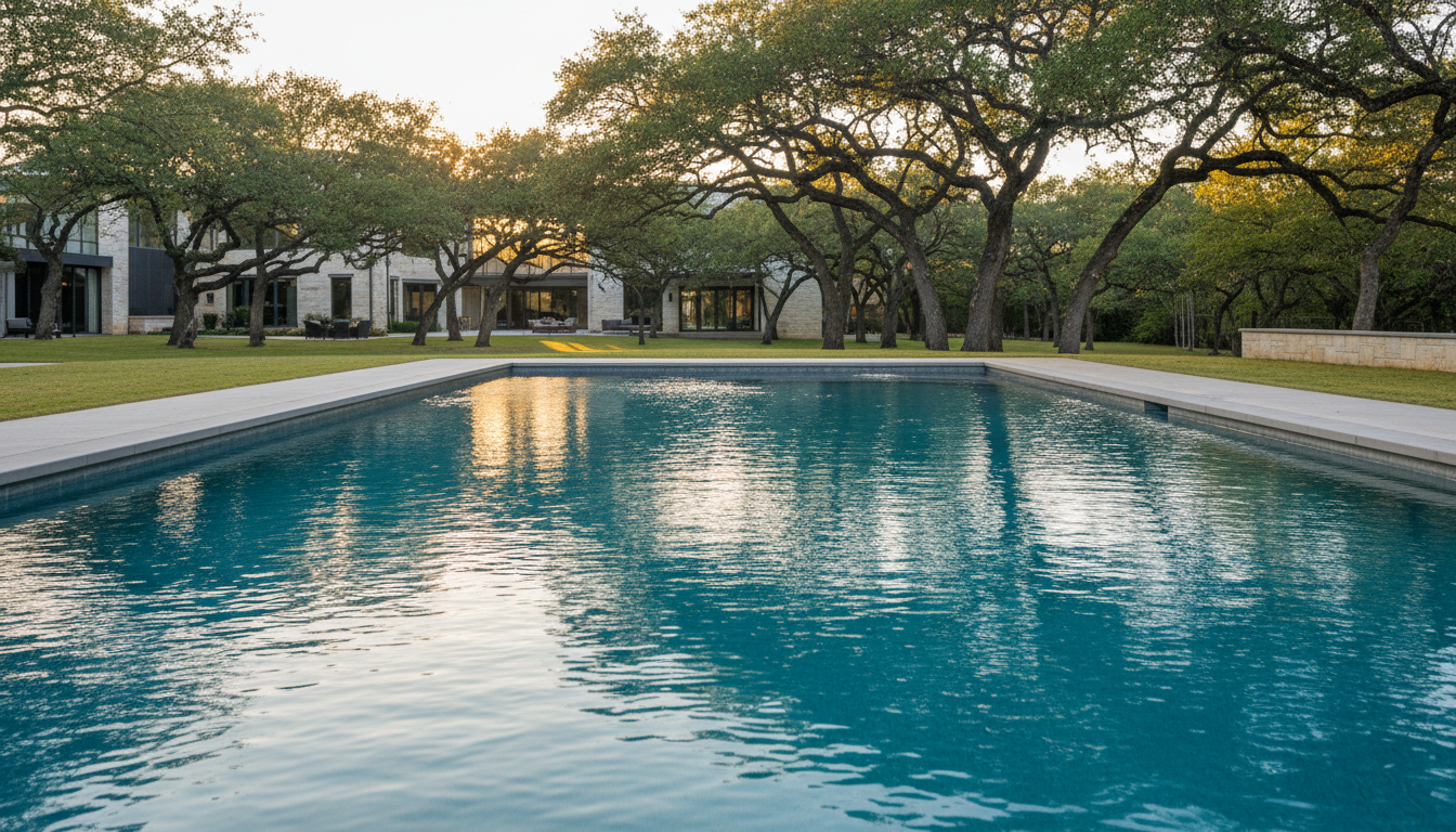 Crystal clear swimming pool serviced by BK Pool Solutions in Hood County TX