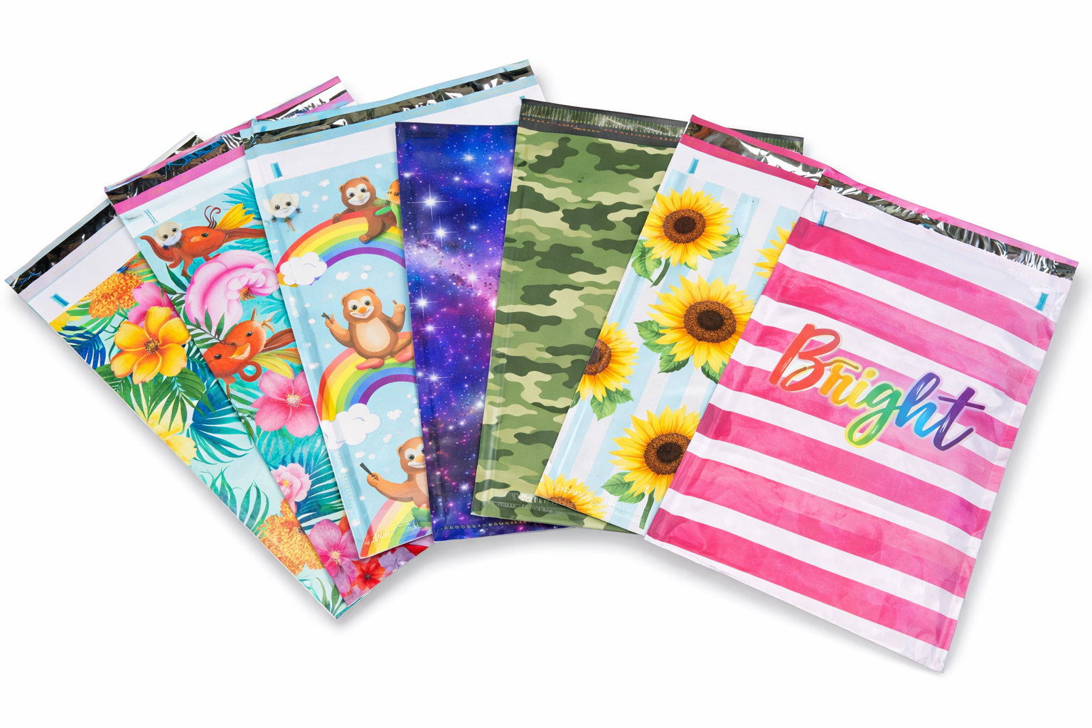 Custom printed flat poly mailers with branding