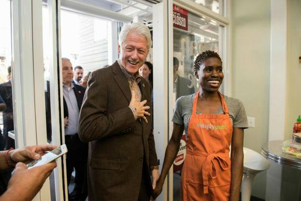 President Bill Clinton visiting Chef Stacey at SimplyPure