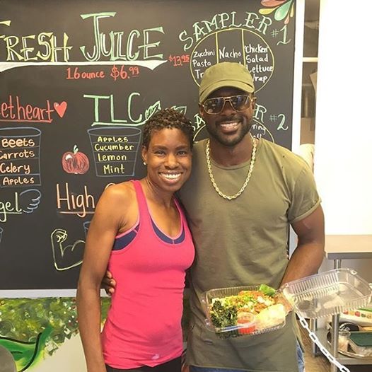 Chef Stacey with actor Lance Gross