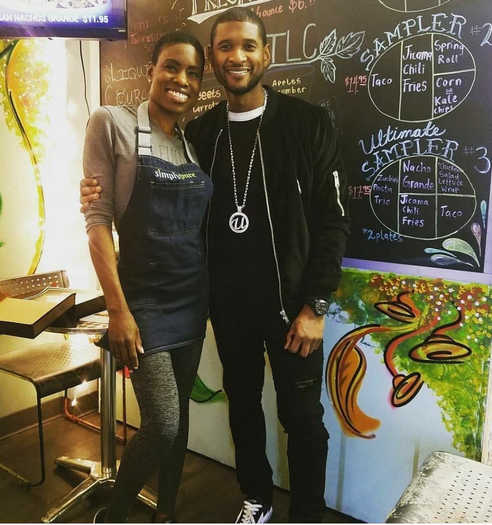 Chef Stacey with recording artist Usher
