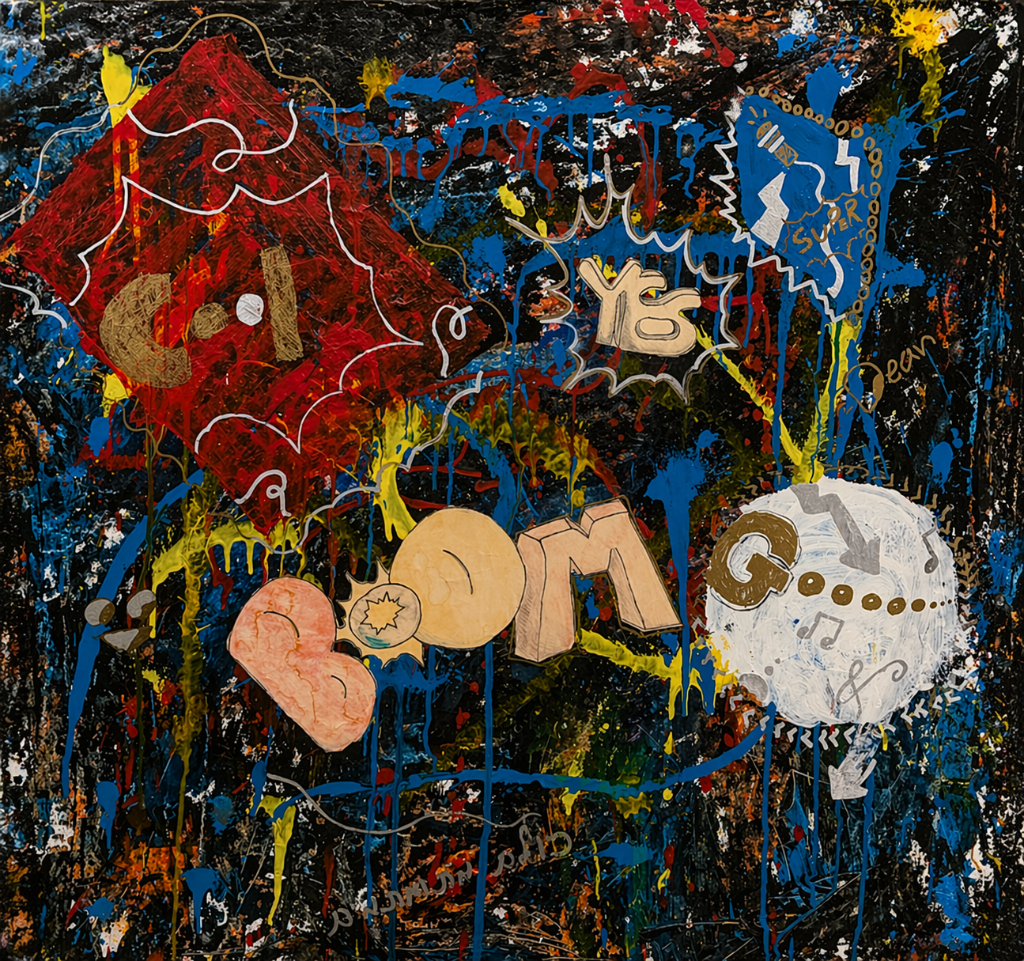 Chaotic Boom - Pastels on Canvas - Dean Golan