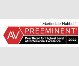 Martindale-Hubbell - Peer Rated for Highest Level of Professional Excellence 2022