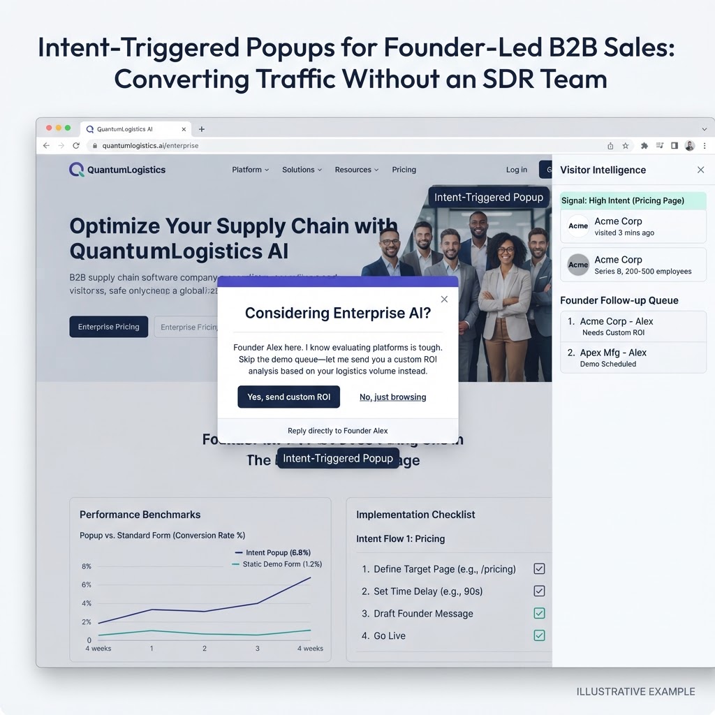 Intent-Triggered Popups for Founder-Led B2B Sales: Converting Traffic Without an SDR Team