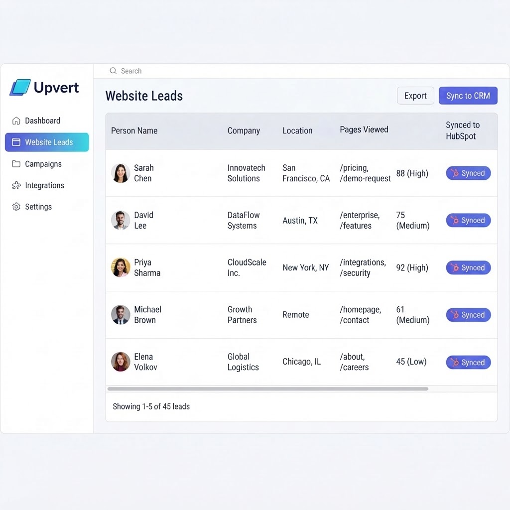 Upvert Website De-anonymization - Better Connect Rates improvement for B2B revenue teams