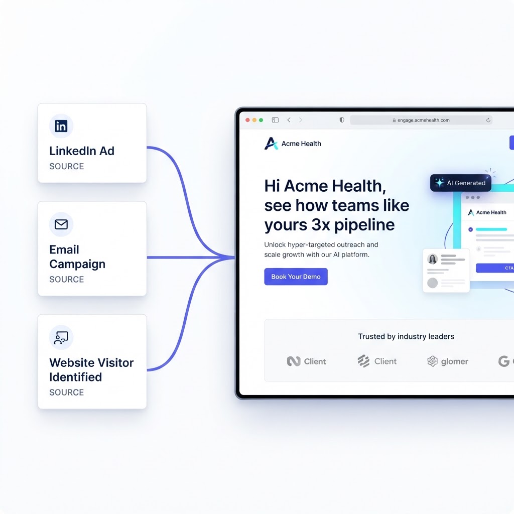 Upvert AI Custom Landing Pages - Higher Conversion improvement for B2B revenue teams