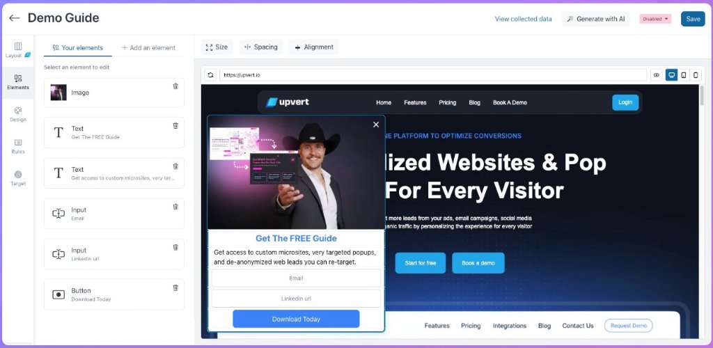 Upvert Smart Popups - Popup Conversion improvement for B2B revenue teams