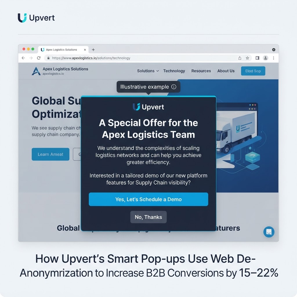 How Upvert's Smart Pop-ups Use Web De-Anonymization to Increase B2B Conversions by 15–22%